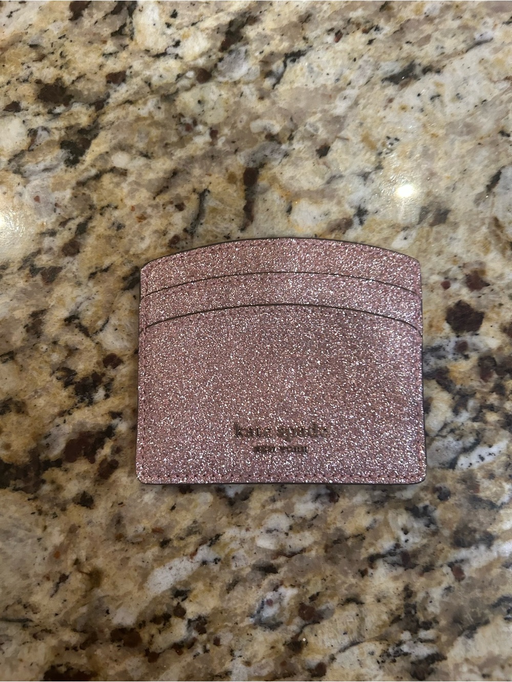 Kate Spade Rose Gold Glitter Card Holder
